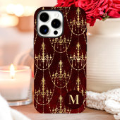 Gold Chandelier Red Monogram Case-Mate iPhone Hülle