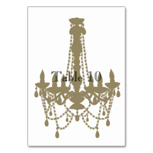 Gold Chandelier Tischnummer