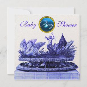 GOLD CHARIOT VON SWANS /CUPCAKES BOY BABY SHOWER EINLADUNG