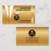 Gold Chauffeur Anzug Driving Visitenkarte (Vorne/Hinten)