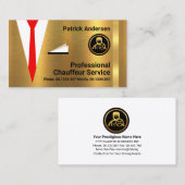 Gold Chauffeur Anzug Visitenkarte (Vorne/Hinten)