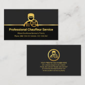 Gold Chauffeur auf grauen schwarzen Lagen Visitenkarte (Vorne/Hinten)