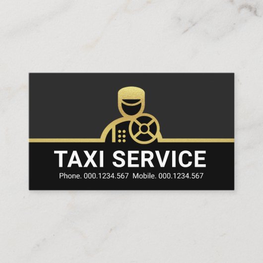 Gold Chauffeur Fahrer fahren Visitenkarte (Vorderseite)