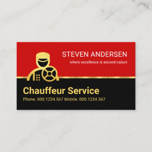 Gold Chauffeur Taxi Cab Visitenkarte