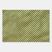 Gold Checked Boxed Muster Geschenkpapier Set (Vorderseite)