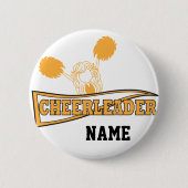 Gold Cheerleader Girl | Personalisieren Button (Vorderseite)