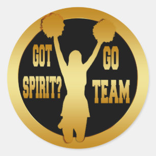 GOLD CHEERLEADER SPIRIT RUNDER AUFKLEBER