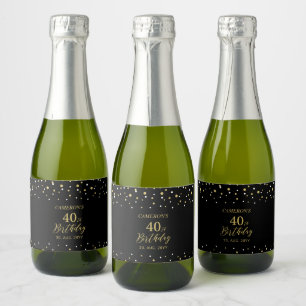 Gold Cheers 40 Jahre, 40. Geburtstagsfeier Schaumweinetikett