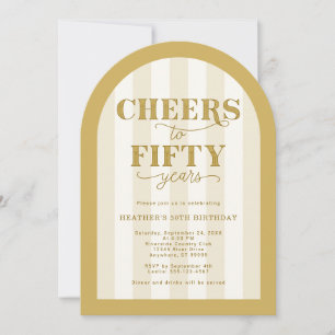 Gold Cheers auf 50 Jahre 50. Geburtstag Einladung