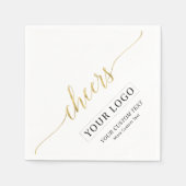 Gold Cheers | Benutzerdefinierter Text für einfach Serviette (Vorderseite)