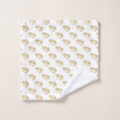 GOLD CHEETAH JUNGLE WHITE BADEZIMMER TOWEL SET (Waschlappen)