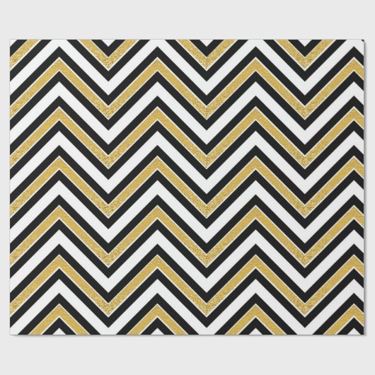 Gold Chervon Geschenkpapier (Flach)