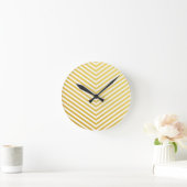 Gold Chevron Runde Wanduhr (Zuhause)
