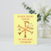 Gold Chi-Rho Postkarte (Stehend Vorderseite)