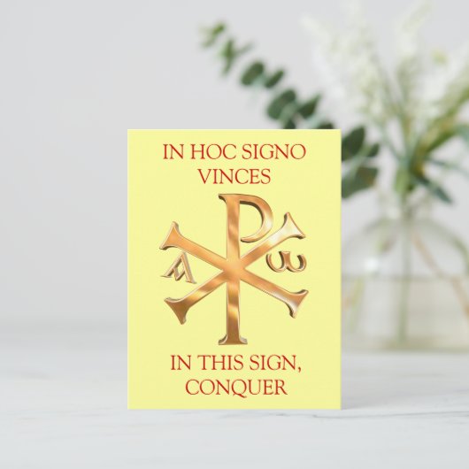 Gold Chi-Rho Postkarte (Stehend Vorderseite)