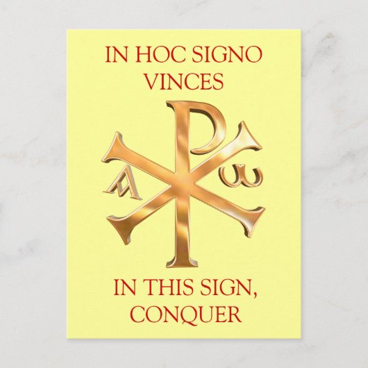 Gold Chi-Rho Postkarte (Vorderseite)