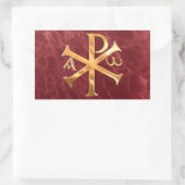 Gold Chi-Rho Rechteckiger Aufkleber (Tasche)
