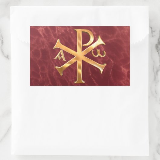 Gold Chi-Rho Rechteckiger Aufkleber (Tasche)