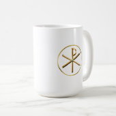 Gold-Chi-Rho-Symbol Kaffeetasse (VorderseiteRechts)