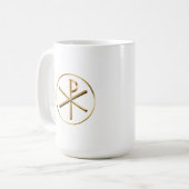 Gold-Chi-Rho-Symbol Kaffeetasse (Vorderseite Links)