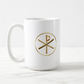 Gold-Chi-Rho-Symbol Kaffeetasse (Links)