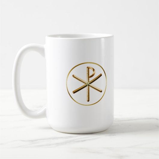 Gold-Chi-Rho-Symbol Kaffeetasse (Links)