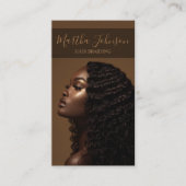 Gold Chic Afro American Braids Braiding QR Code Visitenkarte (Vorderseite)