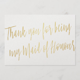 Gold Chic "Danke, dass du meine Trauzeugin bist" Dankeskarte