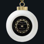 Gold Chic Diamonds Swirl 50. Hochzeitstag Keramik Kugel-Ornament<br><div class="desc">Elegante Golddiamanten und Wirbel 50. Hochzeitstag Schmuck.</div>