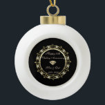 Gold Chic Diamonds Swirl 50. Hochzeitstag Keramik Kugel-Ornament<br><div class="desc">Elegante Golddiamanten und Wirbel 50. Hochzeitstag Schmuck.</div>