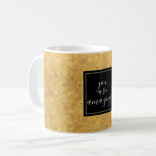 Gold Chic Dots Kaffeetasse (Vorderseite Links)