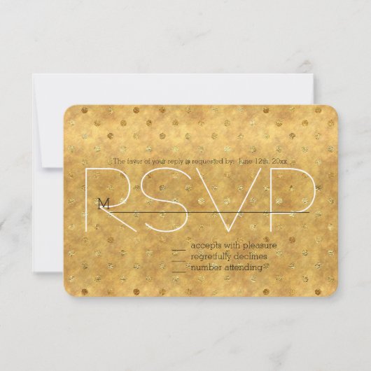 Gold Chic Dots UAWG RSVP Karte (Vorderseite)