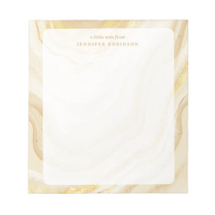 Gold Chic Glam Faux Glitter Marmor mit Namen Notizblock