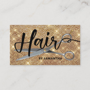 Gold Chic Hairstylist Business Card Visitenkarte