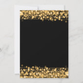 Gold Chic Lights Script Dinner Party Black Einladung (Rückseite)