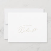 Gold Chic Minimalistisch Bridesmaid Vorschlag Note Mitteilungskarte (Vorderseite)