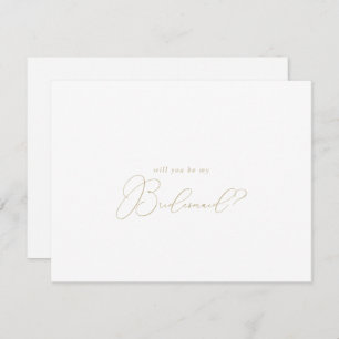 Gold Chic Minimalistisch Bridesmaid Vorschlag Note Mitteilungskarte