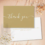 Gold Chic Simple Modern Elegantes Skript Dankeskarte<br><div class="desc">Einfach modernes,  elegantes goldenes Drehbuch danke Ihnen Karte. Sie können mit Ihrer eigenen Dankeschön-Nachricht auf der Rückseite personalisieren oder wenn Sie es vorziehen,  Ihre eigene handgeschriebene Nachricht hinzuzufügen einfach den Text löschen. Ein perfekter Weg,  um Ihnen zu danken! Entwickelt von Thisisnotme©</div>