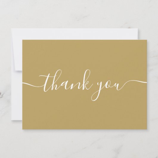 Gold Chic Simple Modern Elegantes Skript Dankeskarte (Vorderseite)