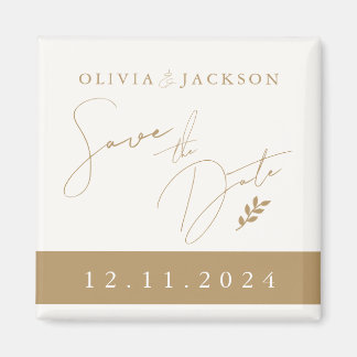 Gold Chic Speichern Sie das Date Magnet