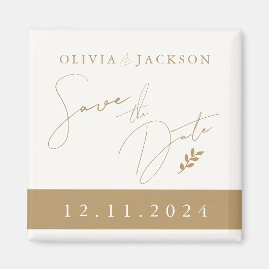Gold Chic Speichern Sie das Date Magnet (Vorne)