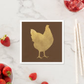 Gold Chicken Silhouette Serviette (Beispiel)