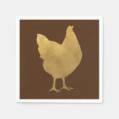 Gold Chicken Silhouette Serviette (Vorderseite)