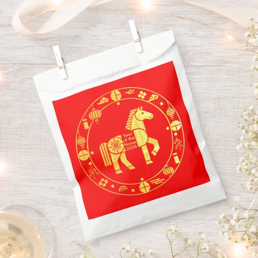 Gold Chinese new year 2026 Geschenktütchen (Ausgeschnitten)
