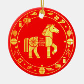 Gold Chinesisch im neuen Jahr 2026 Keramik Ornament (Vorne)