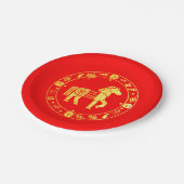 Gold Chinesisch im neuen Jahr 2026 Pappteller (Schrägansicht)