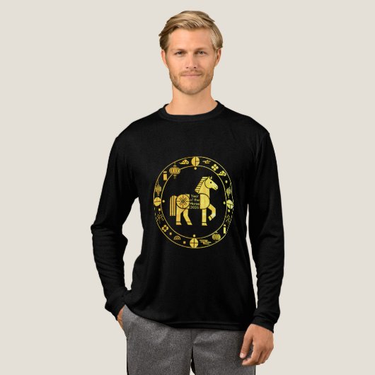 Gold Chinesisch im neuen Jahr 2026 Tri-Blend Shirt (Volle Vorderseite)