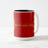 Gold Chinesisch Papier geschnitten Tiger Jahr wähl Zweifarbige Tasse (VorderseiteRechts)