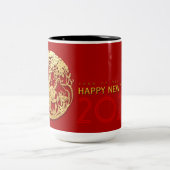 Gold Chinesisch Papier geschnitten Tiger Jahr wähl Zweifarbige Tasse (Mittel)