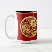 Gold Chinesisch Papier geschnitten Tiger Jahr wähl Zweifarbige Tasse (Links)